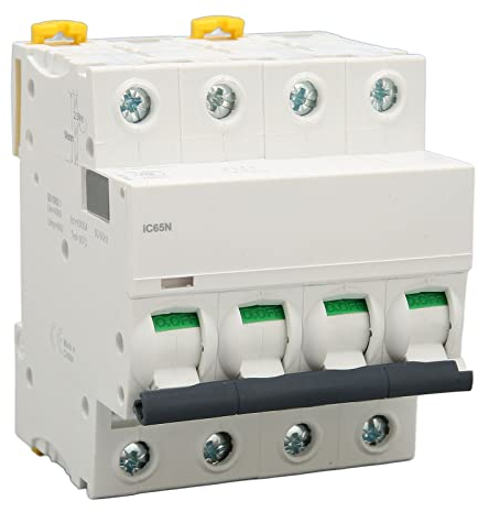 Disjoncteur Miniature 4P AC 400V Disjoncteur Automatique Commutateur D'air Disjoncteur 6kV, contre les Courts-circuits/surcharges(25A)