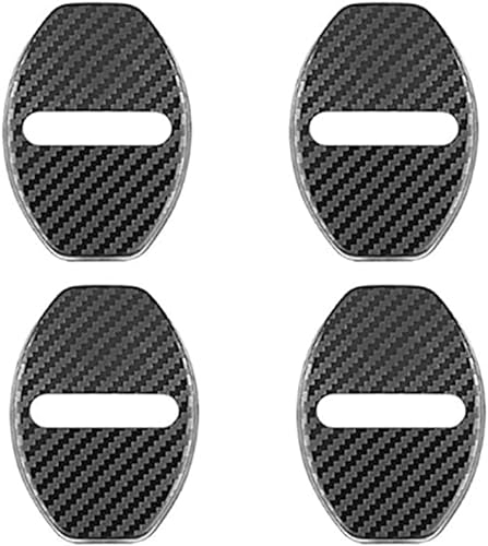 MFGG 4 x Autotürschlösser, Schutz-Schutzkappe, Aufkleber, Schnalle, Korrosionsschutz, Auto-Innenraum,für VW Jetta MK5 MK6 Golf 5 6 7 CC Passat,Style 1 Carbon Fiber
