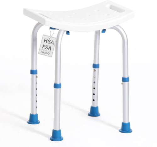 FSA/HSA Eligible Shower Chair for Inside Shower, Shower Stool for Insidetub, Tool-Free Assembly Shower Seat for Bathtub, Shower Bath Chairs for Seniors/Disabled by SOUHEILO