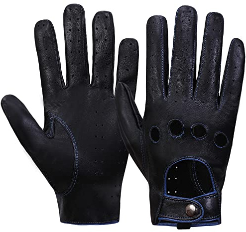 MGGMOKAY Herren Leder Autohandschuhe Touchscreen Lederhandschuhe Ungefüttert