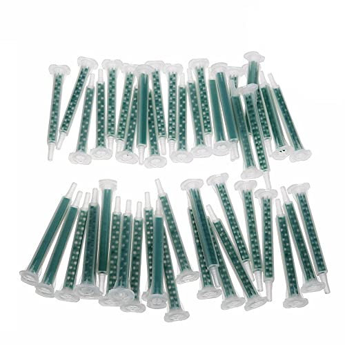 50PCS Static Mixer Epoxy Resin Mixing Tube Nozzles Set for AB Glue Gun Glue Adhesive Gun Applicator Mixing, Mixing Nozzle Syringe