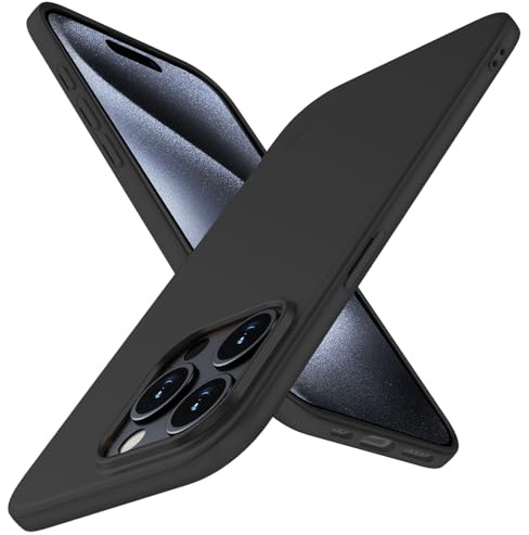 X-level für iPhone 15 Pro Hülle, Dünn Weich Case, Schwarz | Handyhülle Soft Silikon Bumper Cover Kratzfeste Schutzhülle