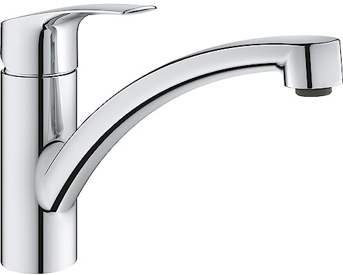 Grohe Wasserhahn Küche Via - Waschtisch Armatur schwenkbar für die Küche mit Keramik-Kartusche und flexible Schlauch-Anschlüsse, chrom
