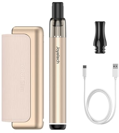 JOYETECH Eroll Slim Vape Kits 1500 mAh + 480 mAh großer Akku 2 ml wiederaufladbares USB-C Wechsel Pod System ohne Nikotin Gold