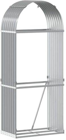 vidaXL Kaminholzunterstand Hellgrau 80x45x190 cm Verzinkter Stahl