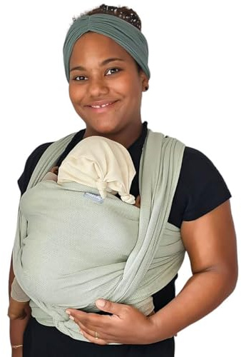 Hoppediz Gewebtes Babytragetuch ab Geburt, Elba 3,70 m | Ergonomisches Tragetuch für Neugeborene und Kleinkinder, inkl. Anleitung