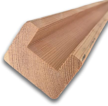 Cornice terminale da 200 cm, per grigliati da giardino in legno di pino nordico 60x43 mm a U 33x20 mm