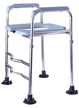 Klappbarer Toiletten-/Duschstuhl, Nachttisch-Toilettenstuhl für ältere Menschen, höhenverstellbarer Duschstuhl, Rutschfester, bequemer Stuhl, Abnehmbarer Toilettenstuhl, max. 150 kg Toiletten-Altern