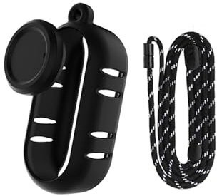 Silicone Cover Sleeve Skin Compatible for Insta360 GO 3S,Heat Dissipation Protective Case Lens Cap with Neck Strap for Insta 360 GO3S Thumb Camera (Black)