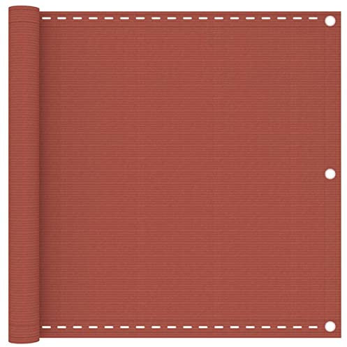 Iiaky Balkon-Sichtschutz Terrassen Sichtschutz Blackout Shade Terassensichtschutz Sichtschutz Garten Terracotta-Rot 90x500 cm HDPE