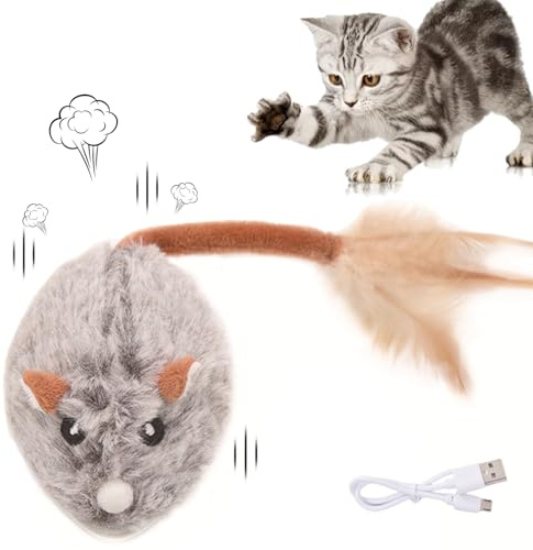 Souris Télécommandée Interactive pour Chat avec Détection Intelligente - Jouet Électrique Rechargeable USB pour Chaton