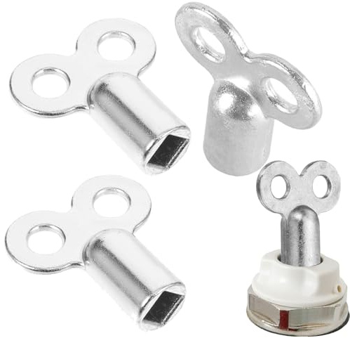 Norhogo 3 x silvernycklar, radiatorventilationsnyckel, universell ventilationsnyckel, kompakt aluminium radiatornyckel för många element, centralvärmenyckel