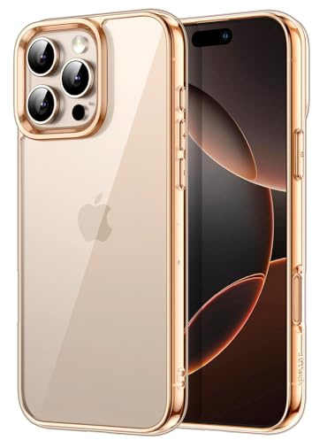 JETech Hülle für iPhone 16 Pro 6,3 Zoll, Anti-Vergilbung Stoßfest Stoßfänger Handyhülle, Anti-Kratzer Transparent Rückseite (Wüstensand)