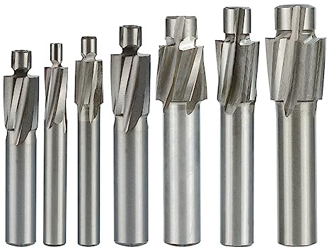 Fresa de extremo avellanado HSS de 5/7 Uds., M3-M12, herramienta de ranurado piloto, fresa, fresas de extremo avellanado(5pcs M3-M8 set)