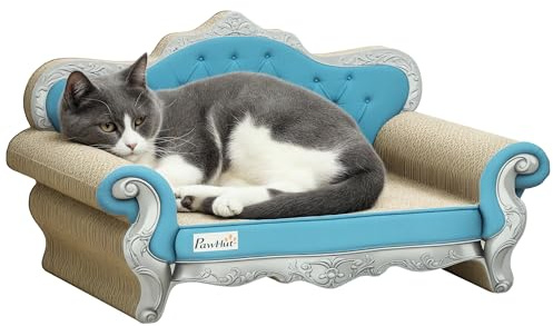 PawHut Cat Scratching Board 2-in-1 Cardboard with Catnip, Blue