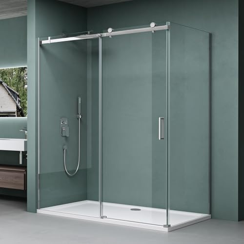 Mai & Mai Duschkabine 80x160 cm Eckdusche Dusche mit Schiebetür | 8mm ESG-Sicherheitsglas beidseitige NANO-Beschichtung R-17