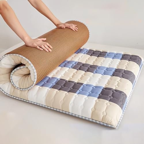 Japanische Bodenmatratze, faltbar, atmungsaktiv, Klappbett, dicke Futon-Matratze mit guter Unterstützung, für Schlafzimmer/Zelt/Gäste, platzsparend (100 x 200 cm)
