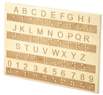 Sharplace Braille Alphabet Board Education Toal Touch Based Teaching Aid Portable Apprening Board avec des points surélevés pour les étudiants adultes