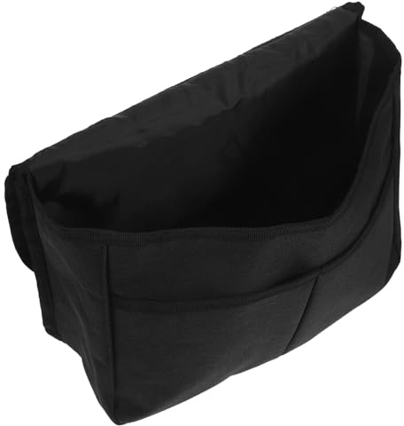 Polyester Seitentasche mit Verstellbaren Gurten Rollstuhl | Großes Fassungsvermögen, Einfache Montage, Schützt Inhalte, für Rollstuhl und Kinderwagen, Schwarz