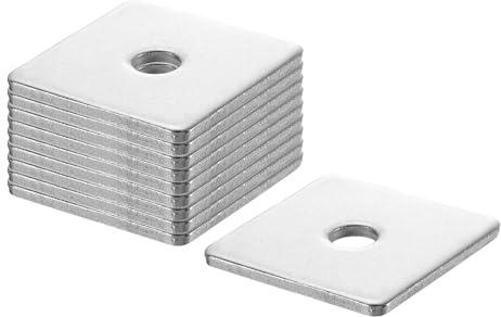 QUARKZMAN Arandela Cuadrada, M8, Placa con Orificio Redondo Acero Inoxible 304, para Reparación de Maquinaria y Construcción en Exteriores y Tornillos y Pernos, M8x40x40x2, 10Pcs