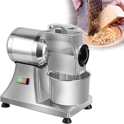 GESAIDES Electric Cheese Grater, 550W Commercial Electric Cheese Grater Grinder, Heavy Duty Food Shredder for Butter, Cheese, Pepper, Feed port size:14CM (length) X8CM (width)