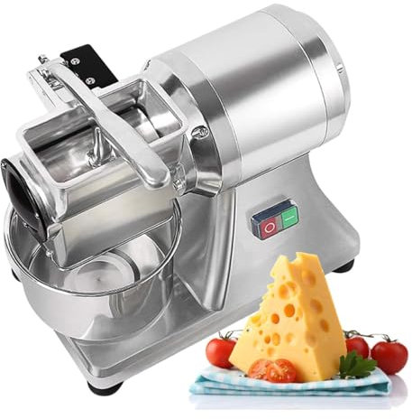 Rallador de queso comercial de 550 W, triturador de alimentos de alta resistencia, triturador de alimentos eléctrico de acero inoxidable, excelente triturador de salvado de pan para rallar queso