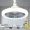 Xiexieni E27 Ventilatore da Soffitto con Luce Silenzioso, 3 Velocità Regolabili, Telecomando, Dimmerabile, 30W Lampadario Ventilatore per Camera da Letto, Cucina, Soggiorno, Garage (24.5cm)