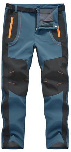 donhobo Herren Wanderhose Gefüttert Winterhose Wasserdicht Winddicht Warm Verdickte Softshellhose Outdoorhose Skihose Trekkinghose