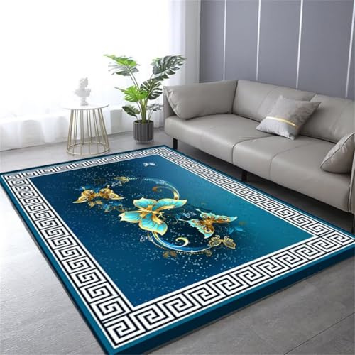 RUGMRZ Alfombras Alargadas para Bebé Oficina 60x120CM BLU Alfombra Cocina Lavable Antideslizante Rectangular el Dormitorio. Habitacion Juvenil