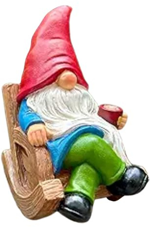 Nains de jardin pour l'extérieur - Nains de jardin avec tasse à café - Décoration amusante - Figurine en résine - Cadeau mignon pour femme - Pour anniversaire, terrasse, maison, jardin