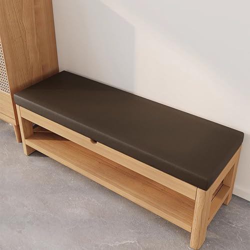 Leather Bench Cushion by, Non-Slip Dining Chair Pad, Upholstered Seat Mat for Home, Kitchen & Window, Zip-Closure Rocking Chair Pillow (150x45x5 cm)