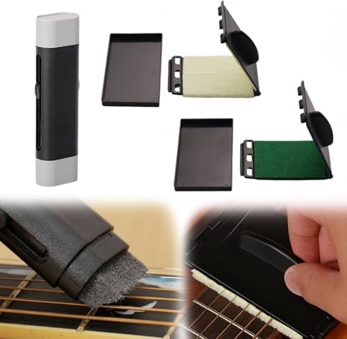 DIFLAX 3 Stück Guitar Cleaner für Gitarren Zubehör Fast Guitar Strings Cleaner Eraser Rostentferner Tragbare Gitarrenpflege Set Gitarre Zubehör Reinigungsset Cleaning Kit für Guitar Bass Ukulele