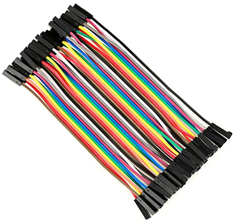 Fockety Colorful Jumper Wire Cable, 5pcs 11.5cm F to F Ribbon Cable Set for Breadboard Circuit Testing