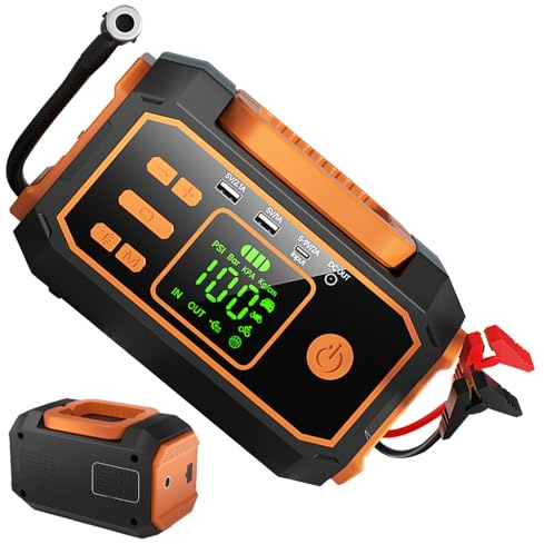 Generico Pompa Aria per Pneumatici di Automobili,Compressore Ad Aria con Manometro Digitale | Pompa per Pneumatici da Bicicletta - per Bicicletta Moto Veicolo SUV Campeggio Camion Garage