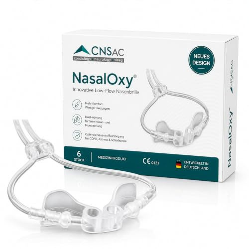 NasalOxy® – Innovative Low-Flow Nasenbrille | Mehr Komfort & Effizienz | COPD, Asthma & Schlafapnoe | Dual-Atmung & Optimale Sauerstoffversorgung | 6 Stück - Sparpack für 6-Monatsbedarf
