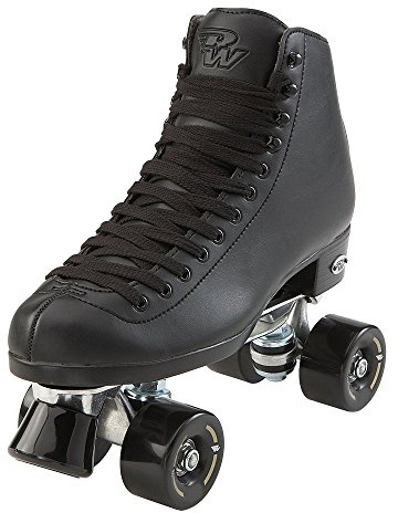 Riedell RW Wave Roller Skates for Men and Women - Durable Recreational Quad Skate with Padded, Precision Fit and High-Rebound Wheels, Roller Skates - Black, Size 9