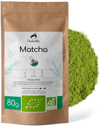Chabiothé - Matcha Dégustation Bio 80g - Origine Japon - conditionné en France - thé vert Matcha en poudre