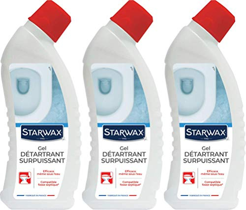 STARWAX Entkalker für WC – 3 x 750 ml – ideal zum Entkalken von Toiletten