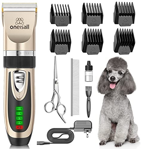 oneisall Leise Hundeschermaschine, Profi Schermaschine Katze Hunde mit dichtem Fell, hunde haarschneidemaschine tierhaarschneidemaschine mit leistungstarken Motor