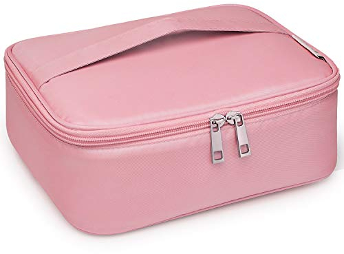 Kosmetiktasche Damen Make up Tasche Schminktasche Reise Schmink Organizer Makeup Bag Kulturtasche Beauty Case (Rosa)
