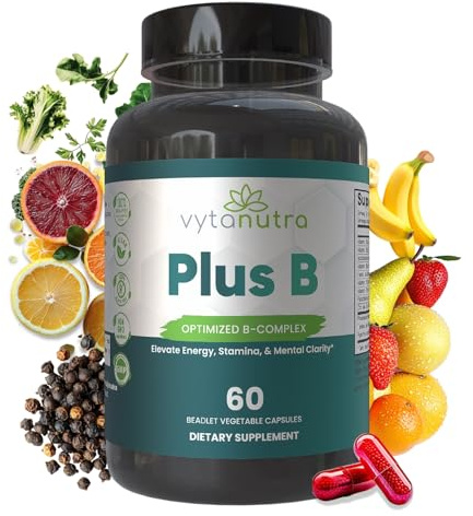Vytanutra Plus B 11-in-1 Beadlet Capsule – Complete B-Complex with B1, B2, B3, B5, B6, B7, B9, B12 – Timed Release for Energy, Vitality, Brain, Heart, Immune, Mood, & Overall Wellness