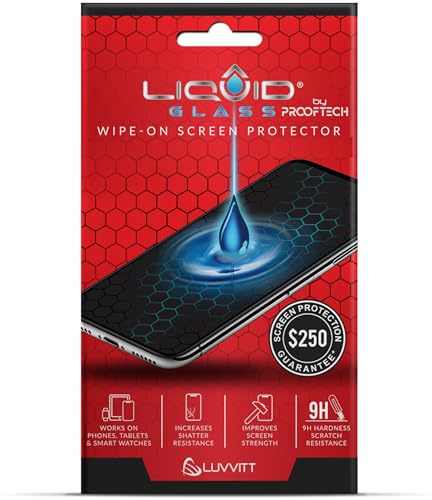 LIQUID GLASS Screen Protector With $250 Protection Coverage | Wipe On Scratch and Shatter Resistant Nano Technology for All Phones Tablets and Smart Watches - Universal Fit (New and Advanced)