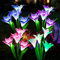 Lampada solare da giardino per esterni – 4 pezzi lampade solari impermeabili con cambiamento di colore – Lampada solare da giardino con 16 teste di gigli per giardino, terrazza, cortile, Natale