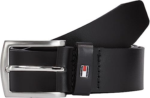 Tommy Hilfiger Herren Gürtel New Denton 3,5 cm Belt Ledergürtel, Schwarz (Black), 105 cm