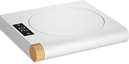 FAMYNGL Chauffe Mug USB Chauffe Tasse 5 Réglages De Température du Café Gadget Chauffe-Tasse De Café pour Le Bureau Sûr Et Électrique pour Chauffer Le Lait Les Boissons Le Thé 55°,Blanc,USB