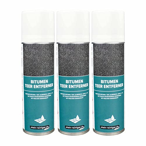 stein-reiniger Bitumen & Teer Entferner | 3 Stück | Klebereste & Harz Löser | Reinigung von Werkzeug & Oberflächen | Frischer Orangenduft | Reicht für ca. 30 m² | Vielseitig auf Untergründen nutzbar