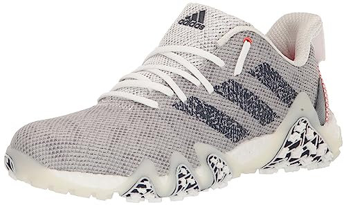 adidas Codechaos 22 - Zapatos de golf sin pinchos para hombre, Calzado blanco/azul marino universitario/rojo brillante, 8