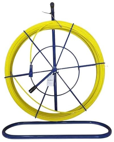 Aiguille Tir Fil 100m x 6mm – Fibre de Verre Rigide – Outil de Tirage de Câbles Électriques, Fibre Optique et Réseaux – Passe Fil et Tire-Câble pour Conduits et Gaines – Pro Électricien