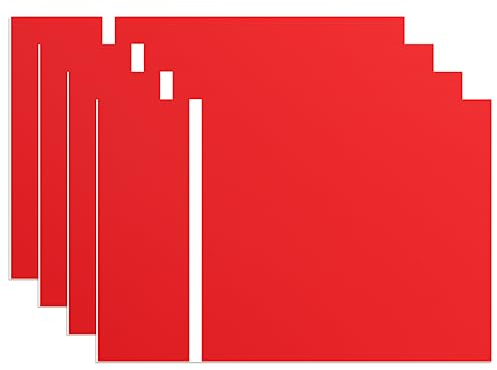 4 Stück Acrylplatten, 30cm x 20cm Acrylglas Platte | Rote Platte Weiß Geschnitztt Acryl Blatt Schilder Maßgeschneiderte Personalisierte Schilder für das Home Office