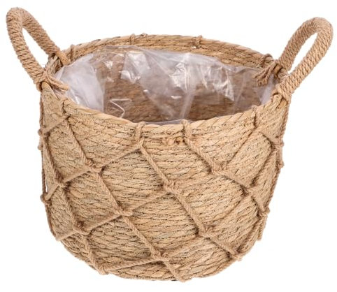 BESPORTBLE Woven Plant Basket Aus Naturmaterial Handgefertigter Pflanzkorb Für Blumen Dekorativ Und Funktional Für Wohnräume Und Außenbereiche Mit Hochwertiger Geflechtstruktur
